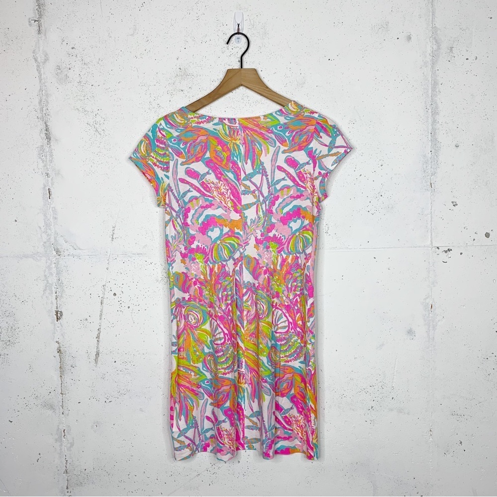 Lilly Pulitzer Brewster Tee Short Dress Tropical Print Size Medium - Picture 5 of 11